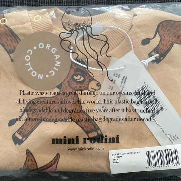 Mini Rodini Donkey AOP Sweatshirt NWT - Picture 4 of 4